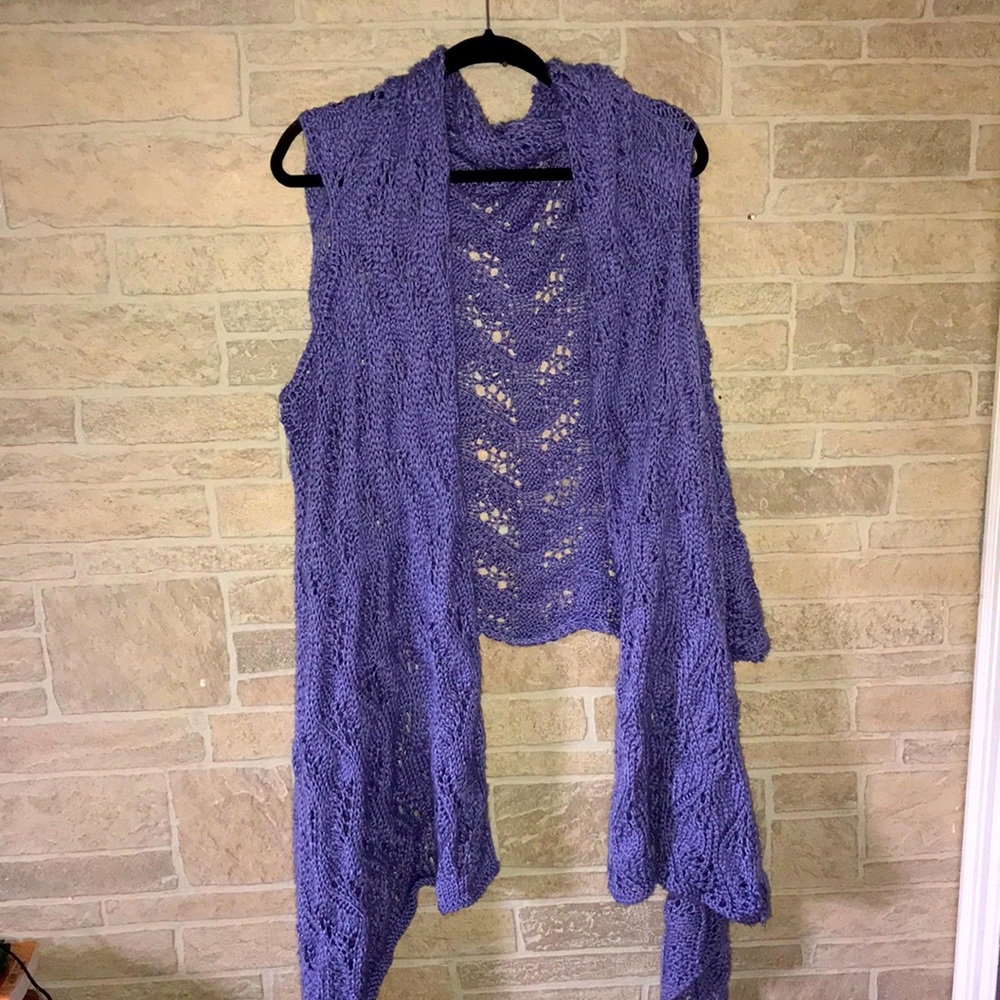 ✅Purple Knitted Sweater Vest/Shawl